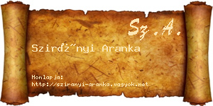 Szirányi Aranka névjegykártya