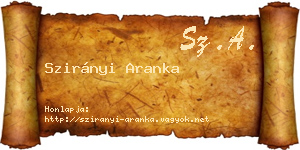 Szirányi Aranka névjegykártya