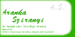 aranka sziranyi business card